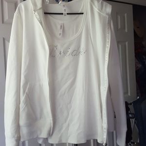 Bridal tank and zip up hoodie set!